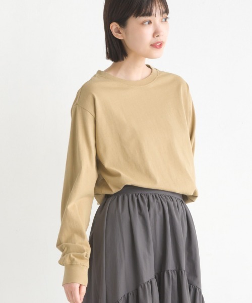 OMNES(オムネス)の「ユニセックス 製品洗い 無地長袖Tシャツ(Tシャツ/カットソー・メンズ・ブラウン/ホワイト/グレー/ピンク/ベージュ/カーキ/ブラック・MEDIUM/LARGE/XXX-LARGE/X-LARGE/SMALL/XX-LARGE)」の5枚目の写真