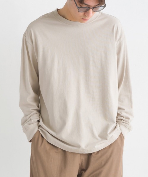 OMNES(オムネス)の「ユニセックス 製品洗い 無地長袖Tシャツ(Tシャツ/カットソー・メンズ・ブラウン/ホワイト/グレー/ピンク/ベージュ/カーキ/ブラック・MEDIUM/LARGE/XXX-LARGE/X-LARGE/SMALL/XX-LARGE)」の1枚目の写真