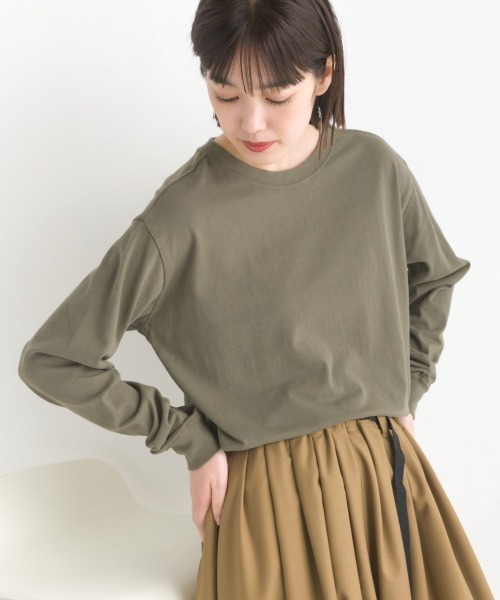 OMNES(オムネス)の「ユニセックス 製品洗い 無地長袖Tシャツ(Tシャツ/カットソー・メンズ・ブラウン/ホワイト/グレー/ピンク/ベージュ/カーキ/ブラック・MEDIUM/LARGE/XXX-LARGE/X-LARGE/SMALL/XX-LARGE)」の6枚目の写真