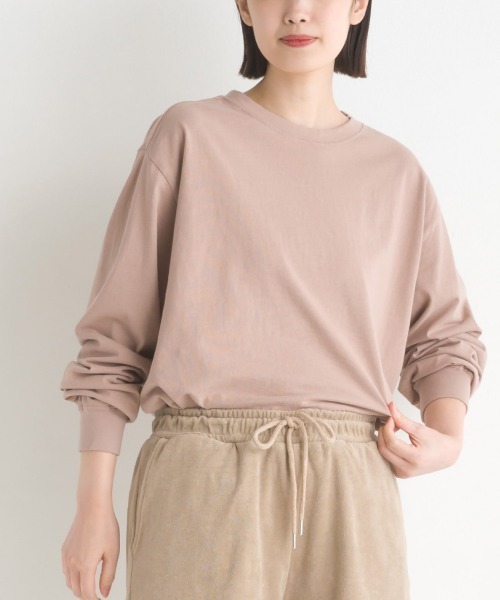 OMNES(オムネス)の「ユニセックス 製品洗い 無地長袖Tシャツ(Tシャツ/カットソー・メンズ・ブラウン/ホワイト/グレー/ピンク/ベージュ/カーキ/ブラック・MEDIUM/LARGE/XXX-LARGE/X-LARGE/SMALL/XX-LARGE)」の7枚目の写真