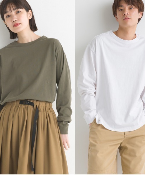 OMNES(オムネス)の「ユニセックス 製品洗い 無地長袖Tシャツ(Tシャツ/カットソー・メンズ・ブラウン/ホワイト/グレー/ピンク/ベージュ/カーキ/ブラック・MEDIUM/LARGE/XXX-LARGE/X-LARGE/SMALL/XX-LARGE)」の9枚目の写真