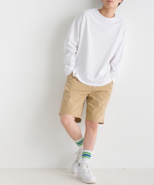 OMNES(オムネス)の「ユニセックス 製品洗い 無地長袖Tシャツ(Tシャツ/カットソー・メンズ・ブラウン/ホワイト/グレー/ピンク/ベージュ/カーキ/ブラック・MEDIUM/LARGE/XXX-LARGE/X-LARGE/SMALL/XX-LARGE)」の13枚目の写真