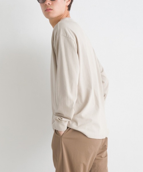 OMNES(オムネス)の「ユニセックス 製品洗い 無地長袖Tシャツ(Tシャツ/カットソー・メンズ・ブラウン/ホワイト/グレー/ピンク/ベージュ/カーキ/ブラック・MEDIUM/LARGE/XXX-LARGE/X-LARGE/SMALL/XX-LARGE)」の16枚目の写真