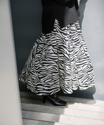 Munich | ゼブラプリントクレープデシン　フレアスカート(セットアップ可)(スカート)