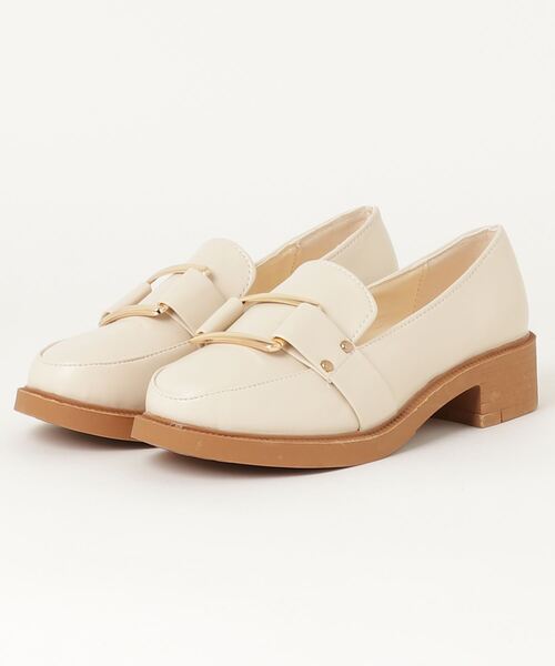 SFW（エスエフダブリュー）の「ビットモチーフの洗練されたデザイン フェミニン⇔マニッシュ ローファー（ローファー・レディース・ブラック/ベージュ・35/36/37/38/39）」の3枚目の写真