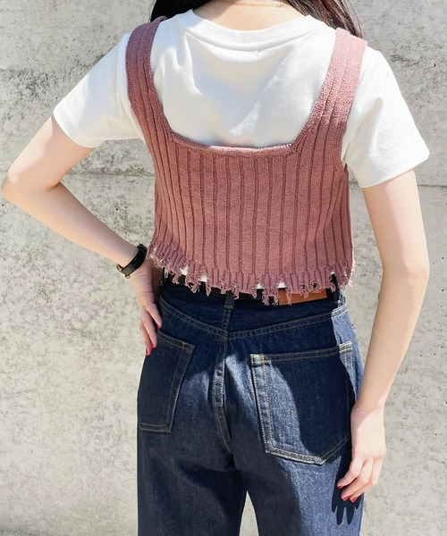 PAGEBOY(ページボーイ)の「ダメージニットビスチェ(その他トップス・レディース・ブラック/オフホワイト/ブラウン系その他・FREE)」の18枚目の写真