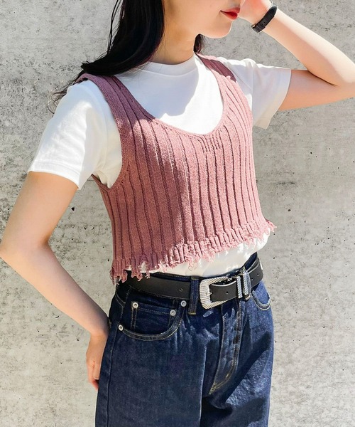 PAGEBOY(ページボーイ)の「ダメージニットビスチェ(その他トップス・レディース・ブラック/オフホワイト/ブラウン系その他・FREE)」の10枚目の写真