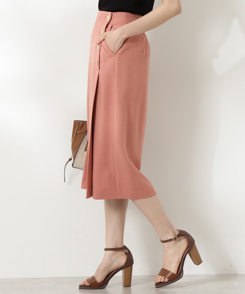 N.（N. Natural Beauty Basic）（エヌエヌナチュラルビューティーベーシック）の「ゴールドボタンラップスカート（スカート・レディース・ベージュ/ネイビー/ピンク・MEDIUM）」の15枚目の写真