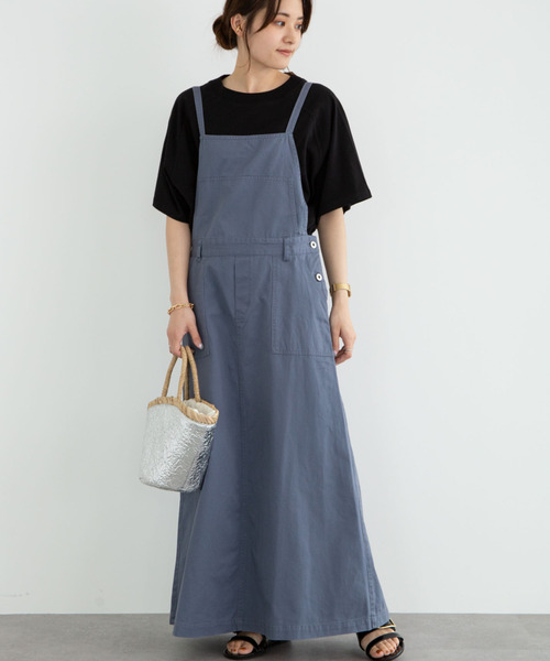 Sugar spoon(シュガースプーン)の「・SUGAR SPOON ツイルサロペットスカート*(サロペット/オーバーオール・レディース・ベージュ/グレー/ブルー/グリーン系その他3・FREE)」の1枚目の写真