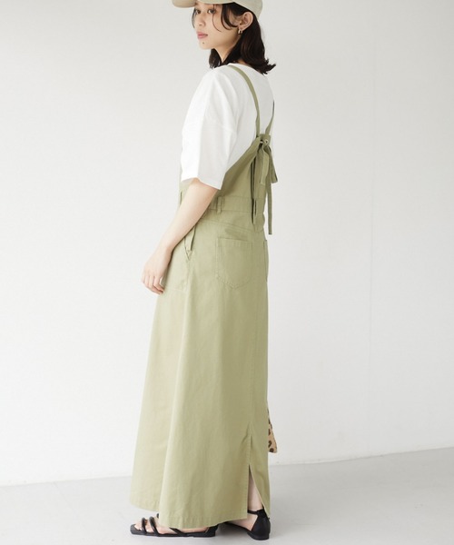 Sugar spoon(シュガースプーン)の「・SUGAR SPOON ツイルサロペットスカート*(サロペット/オーバーオール・レディース・ベージュ/グレー/ブルー/グリーン系その他3・FREE)」の4枚目の写真