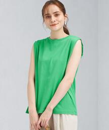green label relaxing | FFC 袖デザイン ノースリーブ カットソー / ボーダー(Tシャツ/カットソー)