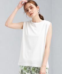 green label relaxing | FFC 袖デザイン ノースリーブ カットソー / ボーダー(Tシャツ/カットソー)