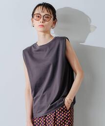 green label relaxing | FFC 袖デザイン ノースリーブ カットソー / ボーダー(Tシャツ/カットソー)