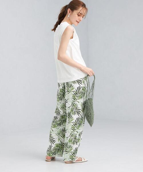 green label relaxing(グリーンレーベルリラクシング)の「FFC 袖デザイン ノースリーブ カットソー / ボーダー(Tシャツ/カットソー・レディース・ダークグレー/その他1/ケリー/ホワイト・FREE)」の10枚目の写真