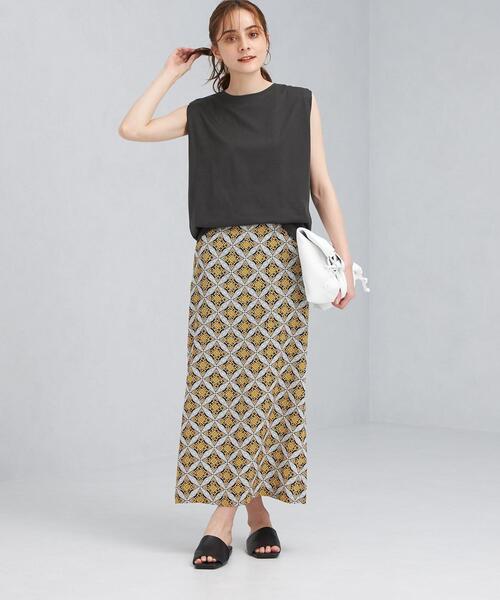 green label relaxing(グリーンレーベルリラクシング)の「FFC 袖デザイン ノースリーブ カットソー / ボーダー(Tシャツ/カットソー・レディース・ダークグレー/その他1/ケリー/ホワイト・FREE)」の12枚目の写真