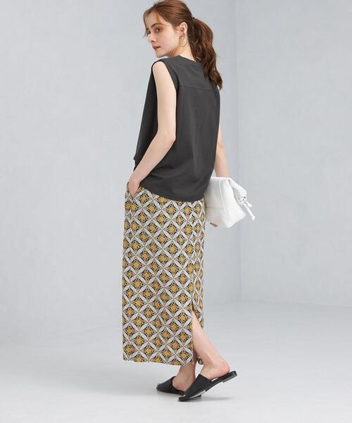 green label relaxing(グリーンレーベルリラクシング)の「FFC 袖デザイン ノースリーブ カットソー / ボーダー(Tシャツ/カットソー・レディース・ダークグレー/その他1/ケリー/ホワイト・FREE)」の19枚目の写真