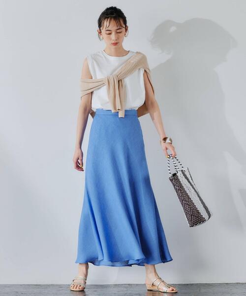 green label relaxing(グリーンレーベルリラクシング)の「FFC 袖デザイン ノースリーブ カットソー / ボーダー(Tシャツ/カットソー・レディース・ダークグレー/その他1/ケリー/ホワイト・FREE)」の22枚目の写真