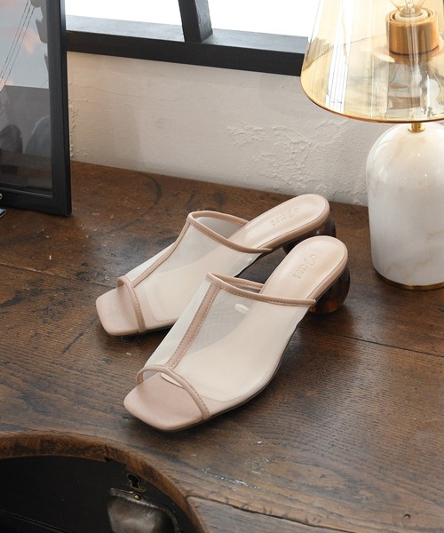 sango（sango）の「シアーセンターシームクリアボールヒールサンダル（サンダル・レディース・ブラック/モカ/ベージュ/グレイッシュベージュ・SS/S/M/L/LL/3L）」の4枚目の写真