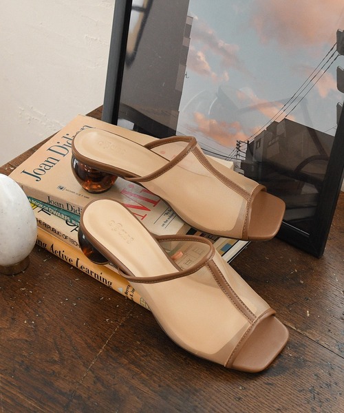 sango（sango）の「シアーセンターシームクリアボールヒールサンダル（サンダル・レディース・ブラック/モカ/ベージュ/グレイッシュベージュ・SS/S/M/L/LL/3L）」の3枚目の写真