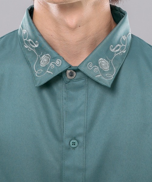 kutir(クティール)の「フラワー刺繍シャツ(シャツ/ブラウス・メンズ・ホワイト/ブラック/ダークグリーン・MEDIUM/LARGE)」の15枚目の写真