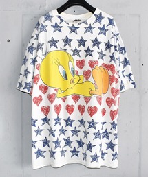 VINTAGE（ヴィンテージ）の「【ヴィンテージ古着】90's LOONEY TUNES/ルーニーテューンズ 'TWEETY' Tシャツ オールオーバープリント AOP（Tシャツ/カットソー・メンズ）」