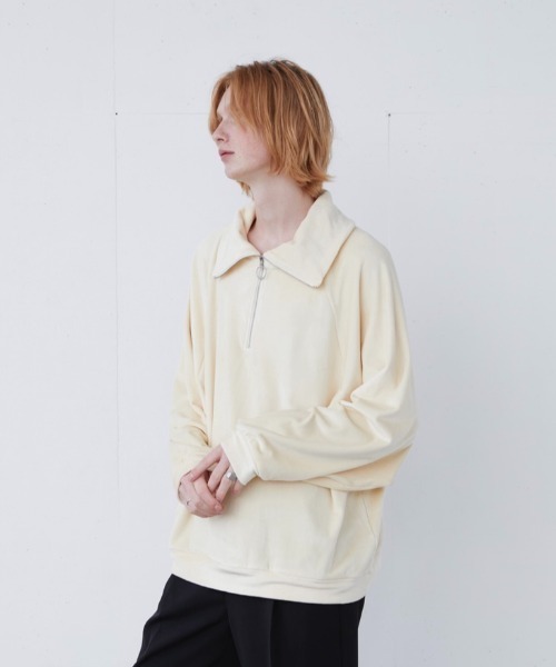 ln fortis（ロンフォルティス）の「ln fortis - ベロアタートルネックスウェット（スウェット・メンズ・ブラック/アイボリー・SMALL/MEDIUM）」の3枚目の写真