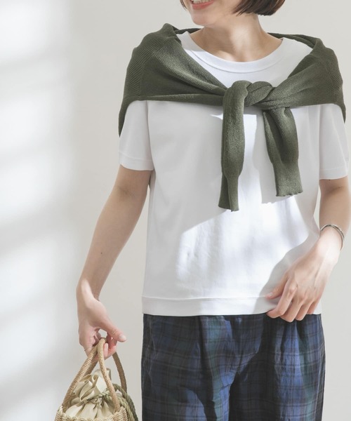 FORK&SPOON（フォークアンドスプーン）の「FORK&SPOON　スムースショートスリーブTシャツ（Tシャツ/カットソー・レディース・ネイビー/オフホワイト/グリーン系その他・ONE）」の2枚目の写真