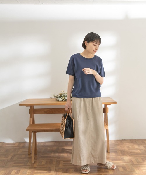 FORK&SPOON（フォークアンドスプーン）の「FORK&SPOON　スムースショートスリーブTシャツ（Tシャツ/カットソー・レディース・ネイビー/オフホワイト/グリーン系その他・ONE）」の10枚目の写真