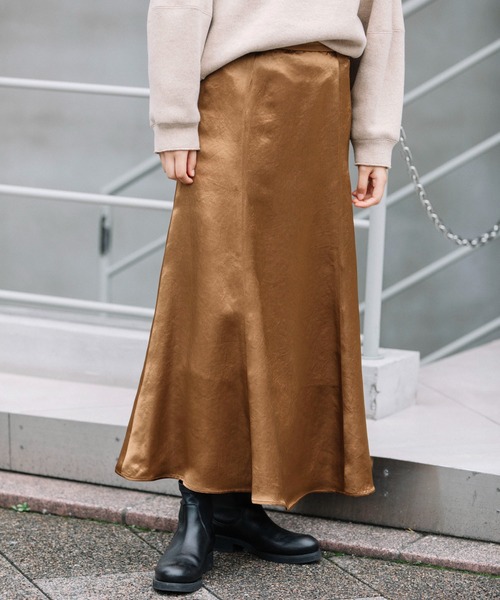 Munich（ミューニック）の「アセテートヴィンテージサテン　マーメイドマキシスカート（スカート・レディース・ベージュ/ブラック/ブラウン・XS/M/S）」の19枚目の写真