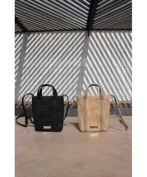 TRUNC（トランクエイティーエイト）の「Straw Mini Shoulder Bag（ショルダーバッグ・レディース・ブラック/ベージュ・FREE）」の5枚目の写真