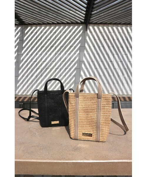 TRUNC（トランクエイティーエイト）の「Straw Mini Shoulder Bag（ショルダーバッグ・レディース・ブラック/ベージュ・FREE）」の9枚目の写真