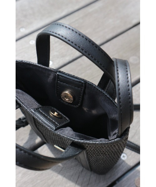 TRUNC（トランクエイティーエイト）の「Straw Mini Shoulder Bag（ショルダーバッグ・レディース・ブラック/ベージュ・FREE）」の10枚目の写真