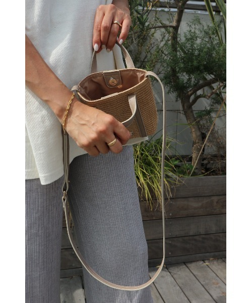 TRUNC（トランクエイティーエイト）の「Straw Mini Shoulder Bag（ショルダーバッグ・レディース・ブラック/ベージュ・FREE）」の15枚目の写真