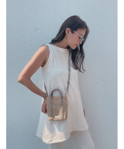 TRUNC（トランクエイティーエイト）の「Straw Mini Shoulder Bag（ショルダーバッグ・レディース・ブラック/ベージュ・FREE）」の4枚目の写真