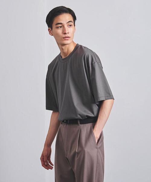 ATON（エイトン）の「＜ATON（エイトン）＞ スヴィン オーバーサイズ Tシャツ（Tシャツ/カットソー・メンズ・ホワイト/ダークグリーン/ダークグレー・4/6）」の2枚目の写真