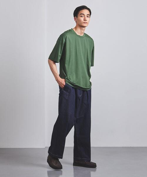 ATON（エイトン）の「＜ATON（エイトン）＞ スヴィン オーバーサイズ Tシャツ（Tシャツ/カットソー・メンズ・ホワイト/ダークグリーン/ダークグレー・4/6）」の6枚目の写真