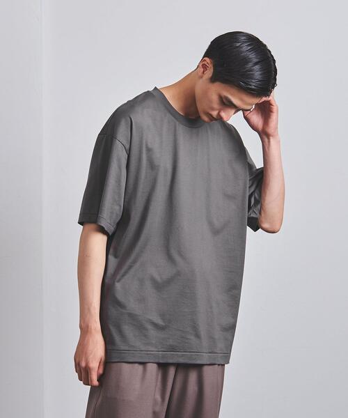 ATON（エイトン）の「＜ATON（エイトン）＞ スヴィン オーバーサイズ Tシャツ（Tシャツ/カットソー・メンズ・ホワイト/ダークグリーン/ダークグレー・4/6）」の5枚目の写真