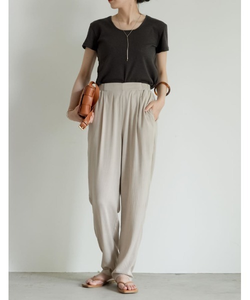 スクエアネックスラブリブトップス