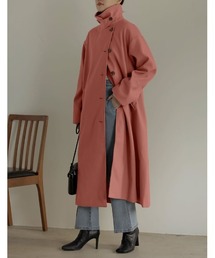 [低身長サイズ有]3WAYフェイクウールロングステンカラーコート