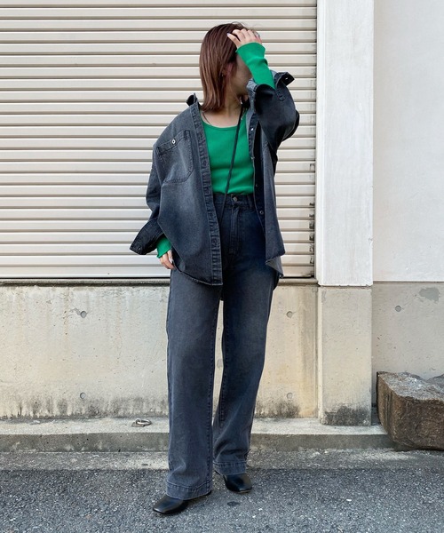 DouDou（ドゥドゥ）の「バギーデニム（デニムパンツ・レディース・ブラック/ブルー・36/38）」の10枚目の写真