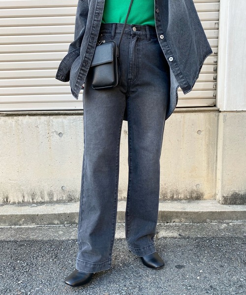 DouDou（ドゥドゥ）の「バギーデニム（デニムパンツ・レディース・ブラック/ブルー・36/38）」の15枚目の写真