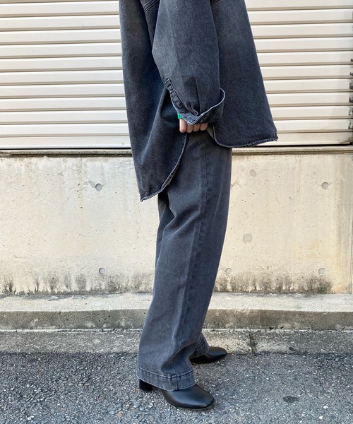 DouDou（ドゥドゥ）の「バギーデニム（デニムパンツ・レディース・ブラック/ブルー・36/38）」の16枚目の写真