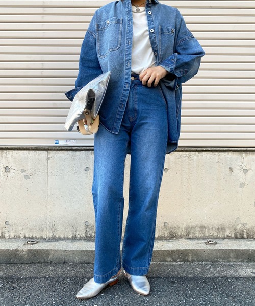 DouDou（ドゥドゥ）の「バギーデニム（デニムパンツ・レディース・ブラック/ブルー・36/38）」の3枚目の写真