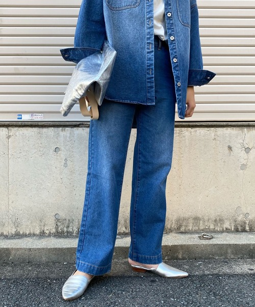 DouDou（ドゥドゥ）の「バギーデニム（デニムパンツ・レディース・ブラック/ブルー・36/38）」の5枚目の写真