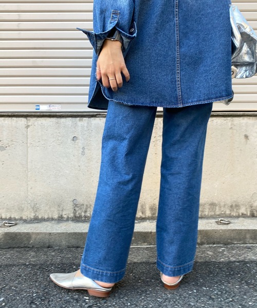 DouDou（ドゥドゥ）の「バギーデニム（デニムパンツ・レディース・ブラック/ブルー・36/38）」の9枚目の写真