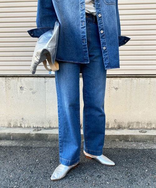 DouDou（ドゥドゥ）の「バギーデニム（デニムパンツ・レディース・ブラック/ブルー・36/38）」の4枚目の写真