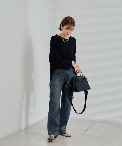 DouDou（ドゥドゥ）の「バギーデニム（デニムパンツ・レディース・ブラック/ブルー・36/38）」の17枚目の写真