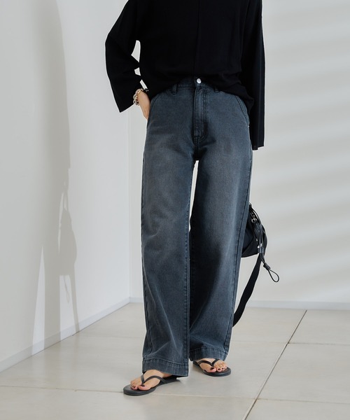 DouDou（ドゥドゥ）の「バギーデニム（デニムパンツ・レディース・ブラック/ブルー・36/38）」の20枚目の写真