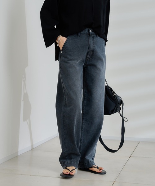 DouDou（ドゥドゥ）の「バギーデニム（デニムパンツ・レディース・ブラック/ブルー・36/38）」の22枚目の写真