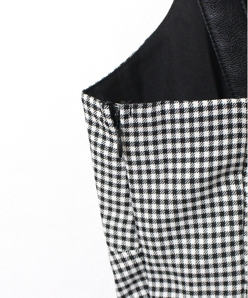 NOMAE（ノーマエ）の「【NOMAE】レザー配色チェックサロペット（サロペット/オーバーオール・レディース・ブラウン/ブラック系その他/ブラック・FREE）」の12枚目の写真